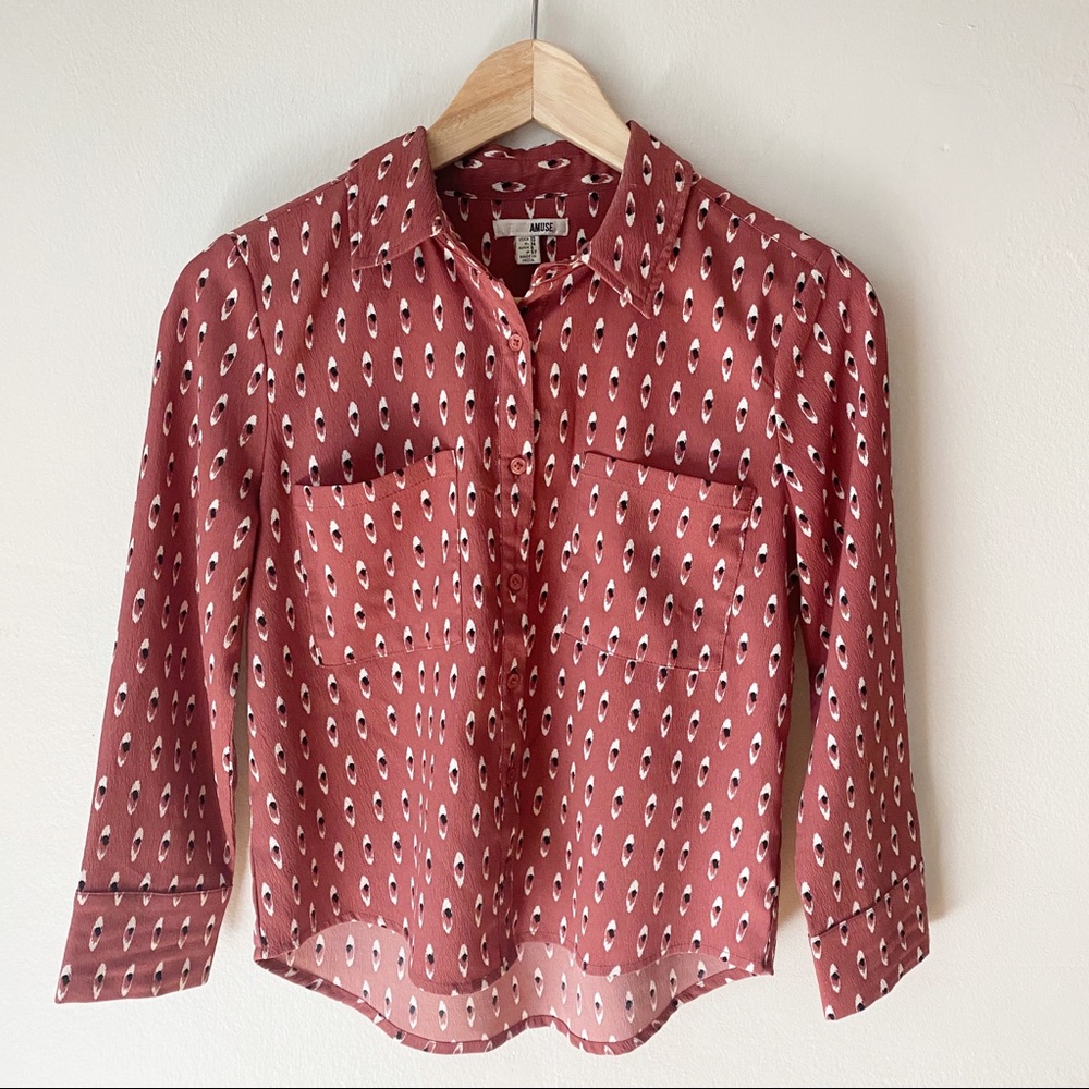 👚 Amuse Society printed high-low blouse